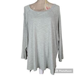 Wallflower Size 3X Sage Green Scoopneck Marled Sweatshirt Lightweight Casual